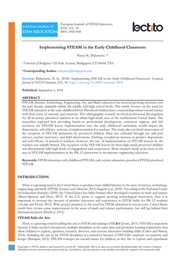 Implementing STEAM in the Early Childhood Classroom