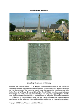 Dalmeny War Memorial