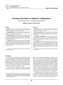 Functional Psychosis in Childhood and Adolescence