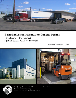 Basic Industrial Stormwater General Permit Guidance Document NJPDES General Permit No NJ0088315