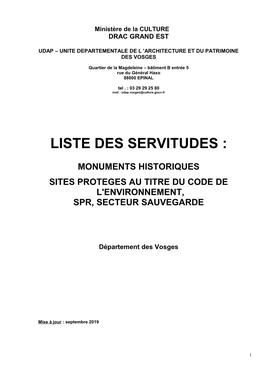 Légende : ISMH : Inscrit À L'inventaire Supplémentaire Des Monuments Historiques / Inscrit Au Titre Des Monuments Historiques CL.MH : Classé Monument Historique S