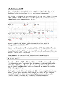 1911 Pitcherhouse – Part 1