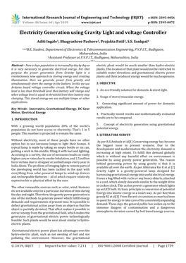 Electricity Generation Using Gravity Light and Voltage Controller