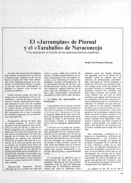 El «Jarramplas» De Piornal Y El «Taraballo» De Navaconcejo Una Aportación Al Estudio De Las Máscaras Festivas Españolas