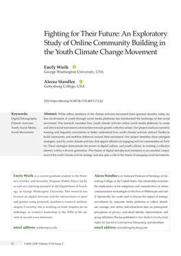 An Exploratory Study of Online Community Building in the Youth Climate Change Movement