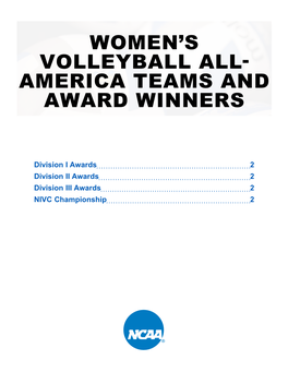 Women's Volleyball All- America Teams and Award Winners
