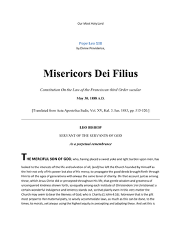 Misericors Dei Filius – 1883