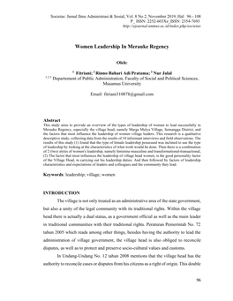 Women Leadership in Merauke Regency