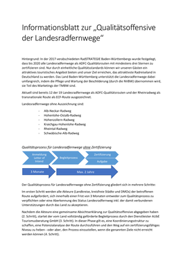 Qualitätsoffensive Der Landesradfernwege“