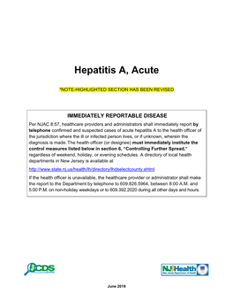 Hepatitis A, Acute