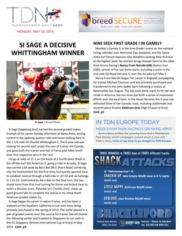 Si Sage a Decisive Whittingham Winner