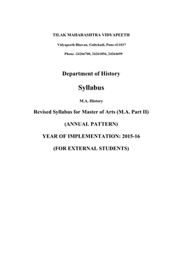 History Part II 2015 Revised Syallabus