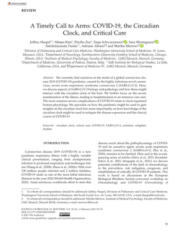 COVID-19, the Circadian Clock, and Critical Care