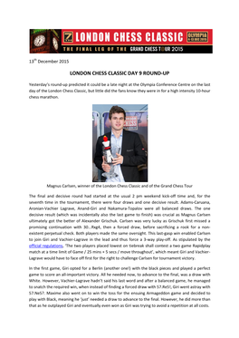 London Chess Classic Day 9 Round-Up