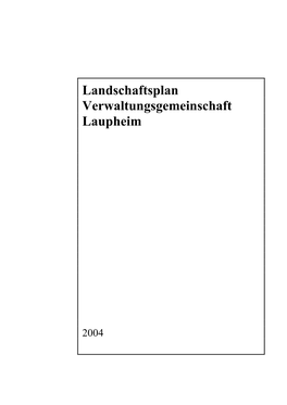 Landschaftsplan Verwaltungsgemeinschaft Laupheim