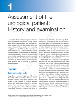 Assessment of the Urological Patient : History and Examination