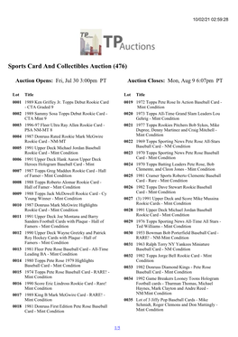 Sports Card and Collectibles Auction (476)