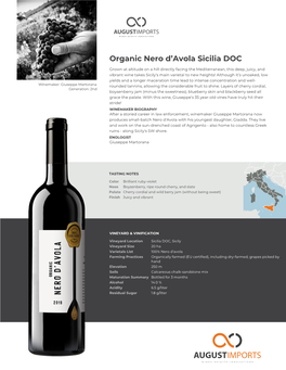 Martorana | Organic Nero D'avola Sicilia