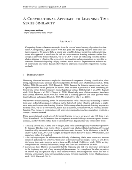 A Convolutional Approach to Learning Time Series