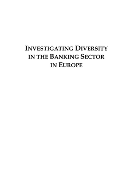 Investigating Diversity in the Banking Sector in Europe