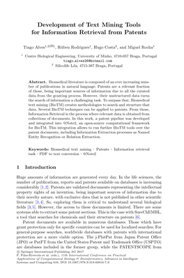 Development of Text Mining Tools for Information Retrieval from Patents