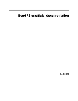 Beegfs Unofficial Documentation