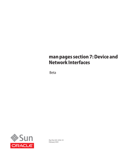 Man Pages Section 7 Device and Network Interfaces