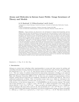 Atoms and Molecules in Intense Laser Fields: Gauge Invariance of Theory and Models