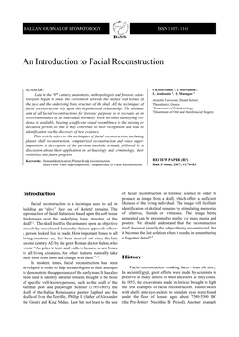 An Introduction to Facial Reconstruction