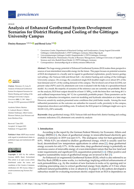 Analysis of Enhanced Geothermal System Development Scenarios for District Heating and Cooling of the Göttingen University Campus