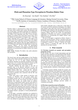 Pitch and Phonation Type Perception in Wenzhou Dialect Tone