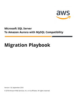 Sql Server to Aurora Mysql Migration Playbook