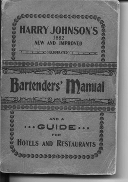 Bartenders' Manual