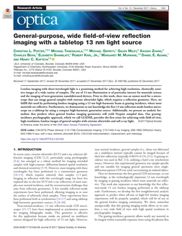 General-Purpose, Wide Field-Of-View Reflection Imaging with a Tabletop 13 Nm Light Source