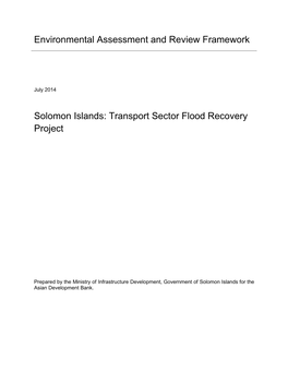 Transport Sector Flood Recovery Project
