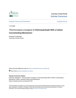 A Chemoautotroph with a Carbon Concentrating Mechanism