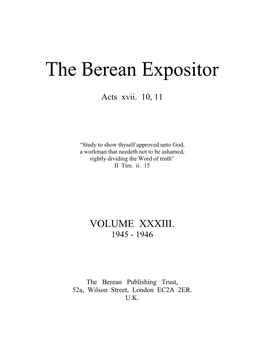 The Berean Expositor