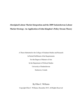 Aboriginal Labour Market Integration and the 2009 Saskatchewan Labour