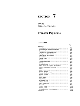 SECTION 7 Transfer Payments