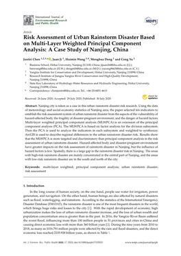 Risk Assessment of Urban Rainstorm Disaster Based on Multi-Layer Weighted Principal Component Analysis: a Case Study of Nanjing, China