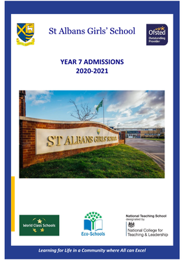 Year 7 Admissions 2020-2021