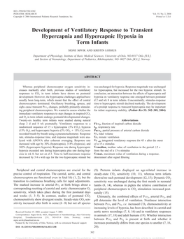 Development of Ventilatory Response to Transient Hypercapnia and Hypercapnic Hypoxia in Term Infants