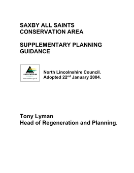 Saxby All Saints Conservation Area Supplementary Planning Guidance