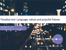 Language, Values and Populist Frames