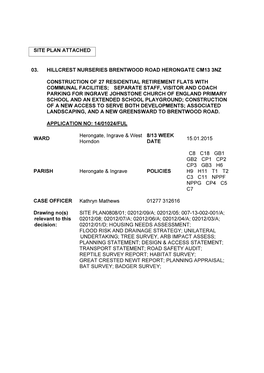 Site Plan Attached 03. Hillcrest Nurseries