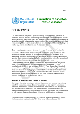 Elim Ination of Asbestos- Related Diseases