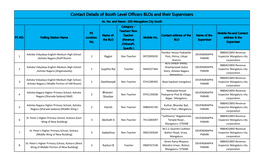 Contact Details of Booth Level Officers Blos and Their Supervisers