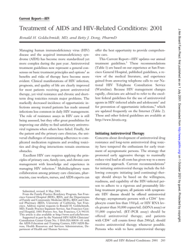 Treatment of AIDS and HIV-Related Conditions: 2001 J Am Board Fam Pract: First Published As on 1 July 2001