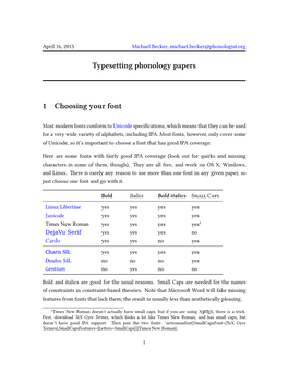 Typesetting Phonology Papers