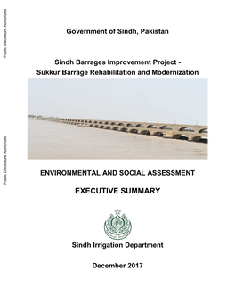 Sukkur Barrage Rehabilitation and Modernization Public Disclosure Authorized